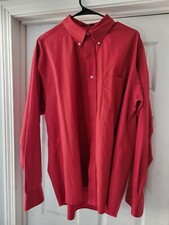 Chaps Wrinkle Free Red Dress Shirt Neck 18 - 18.5  Sleeve 36/37