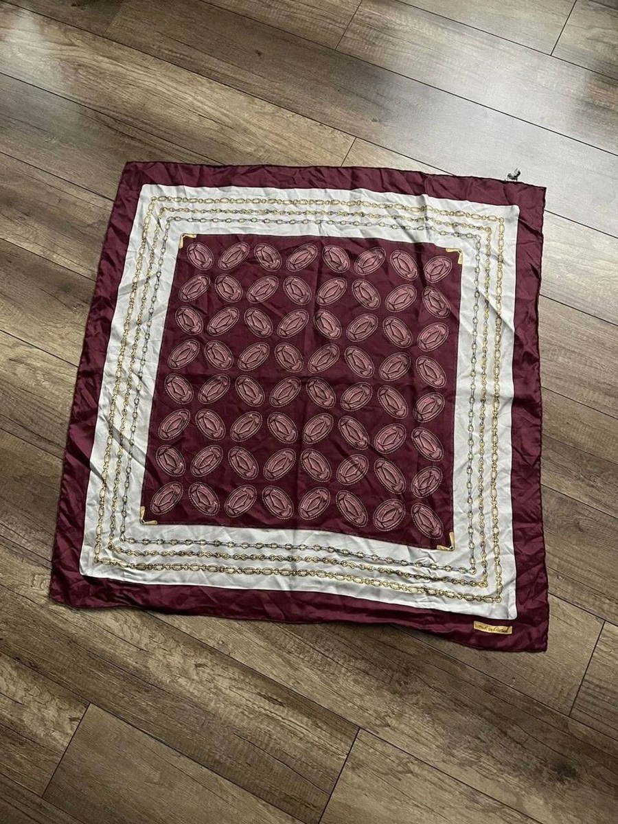 Must de Cartier Silk Scarf カルティエ VINTAGE CARTIER Scarf 100% Silk 