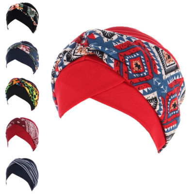 Indian Women Turban Twist Knot Hijab Bonnet Chemo Cap Hat Headscarf Wrap Cover