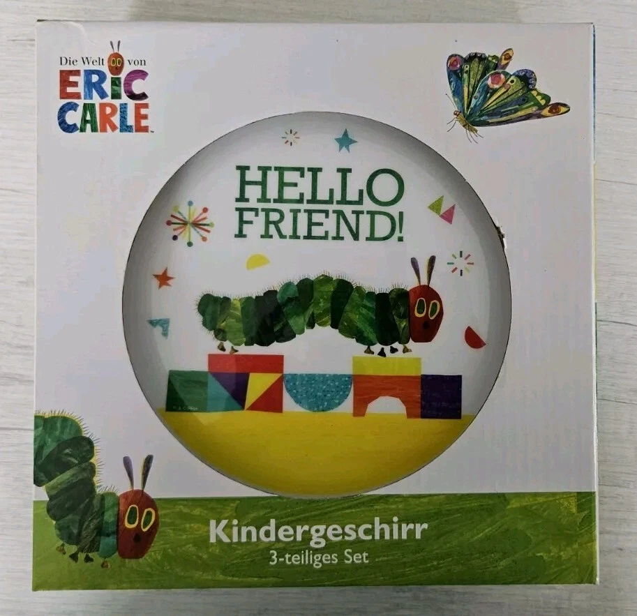 3teiliges Kindergeschirr Kleine Raupe Nimmersatt Teller Schale Becher NEU + OVP - Bild 2 von 3