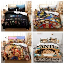 Unisex Kinder 3D ONE PIECE Bettbezug Bettwäsche Set Kissenbezug Einzel Doppel