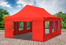 Faltpavillon Faltzelt Pavillon 4x6m Rot Gartenzelt Klappzelt Wasserdicht