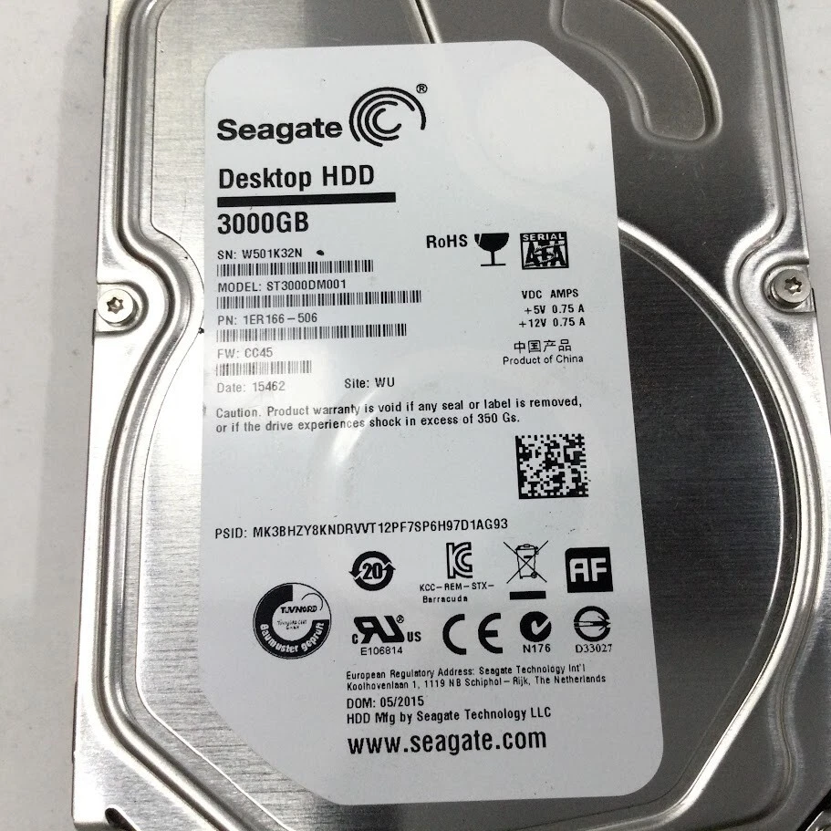 Seagate BarraCuda 3TB 3.5'' Hard Disk Drive 7.2K RPM SATA 64MB Cache ST3000DM001 - image 2 of 4