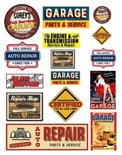 1:25 G scale model auto engine repair shop car garage signs