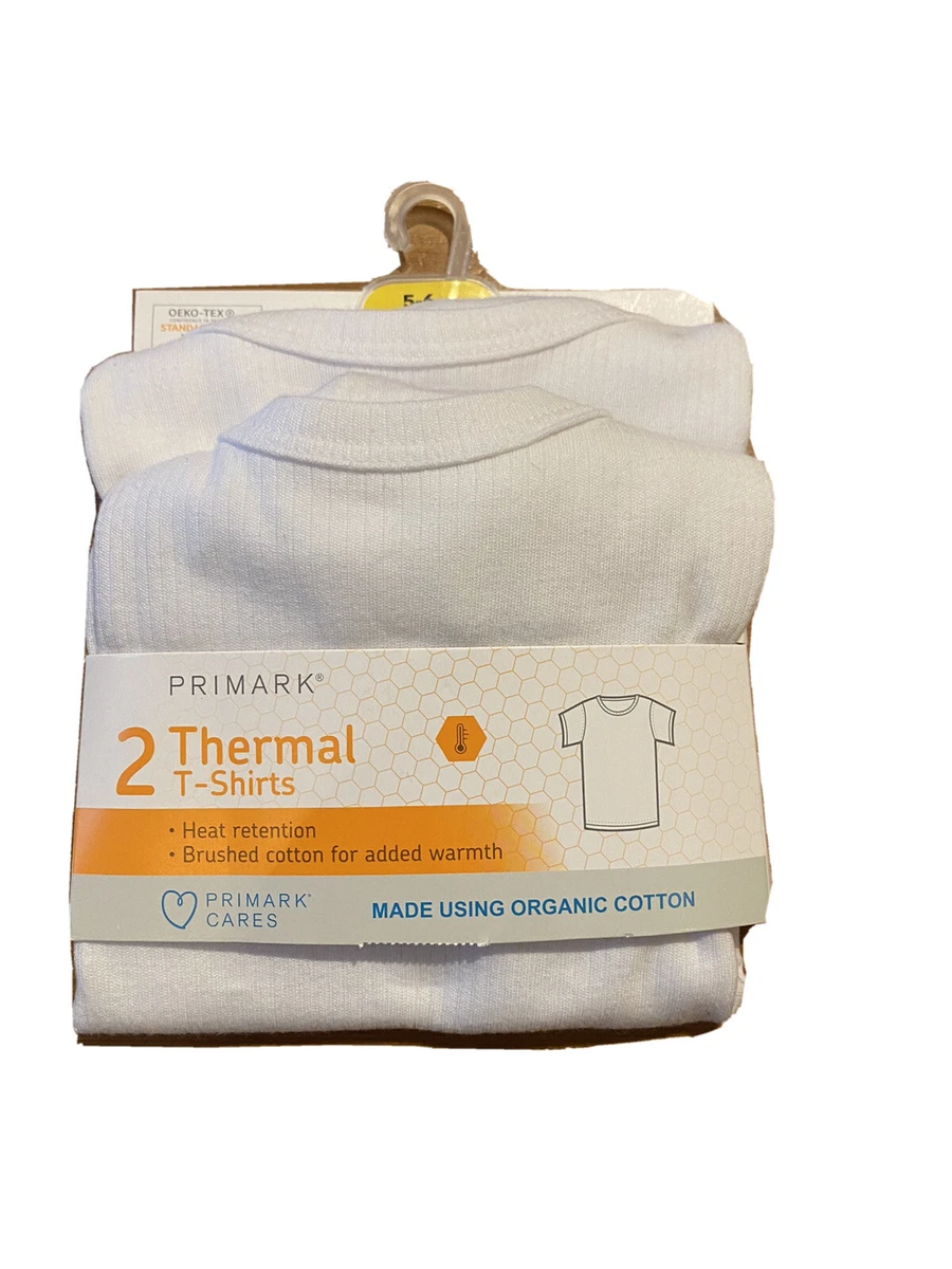 Primark Kids 5-6 Years Old Thermal T-shirts (Set of 2) White