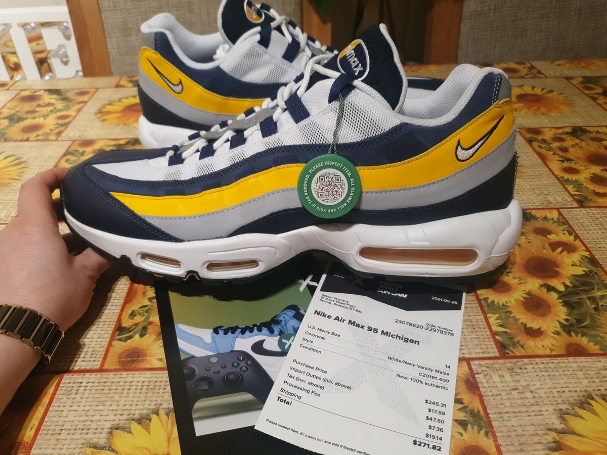 NIKE AIR MAX 95 MICHIGAN TRAINERS MENS SIZE UK13 GENUINE