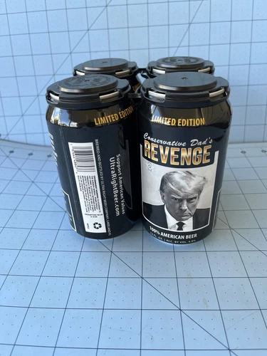 4-Pak Trump 12oz Beer Cans Revenge Mug Shot EMPTY Free Shipping within USA