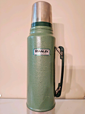 Stanley Classic Vacuum Thermos Bottle Coffee Green Hammertone 1.1 Qt Stainless