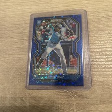 2021 Panini Prizm - Blue Donut Circle Prizm #50 Lewin Diaz /199 (RC)