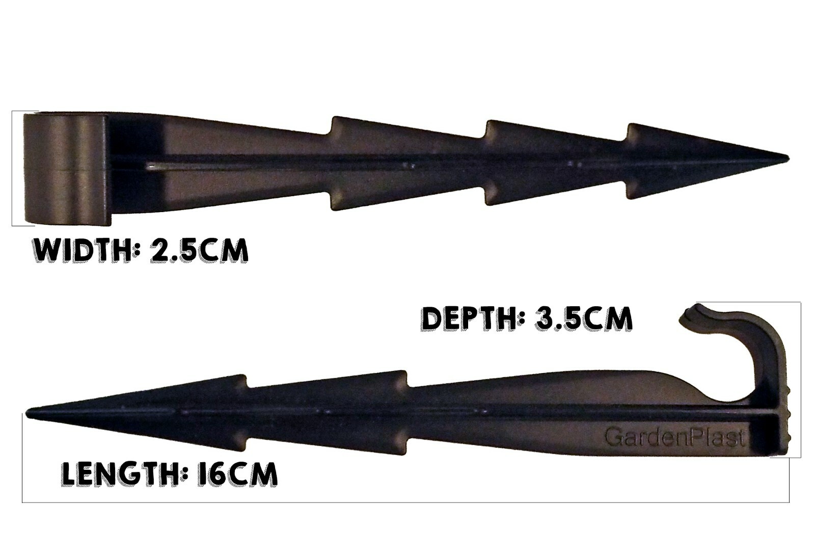Hold down pegs for soaker hose/drip pipe/porous pipe,holds pipe flat to