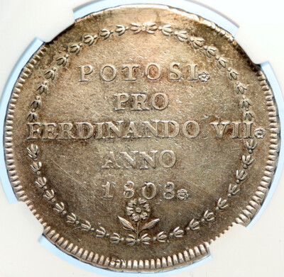 1808 BOLIVIA Spain KING FERDINAND VII Proclamation OLD Silver