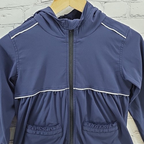 Hanna Andersson Jacket Girls Sz 130 Blue Hooded Zip Up Size 8 - Picture 2 of 8