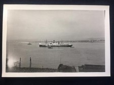 '32 SS Raunaas Ocean Liner Ship Platano Ferry Boat Manhattan NYC Old Photo U332