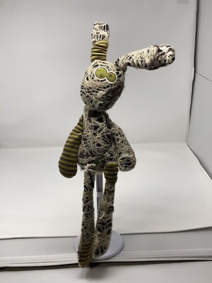 GANZ SILLY SQUIGGLES RABBIT 15  STUFFED ANIMAL TOY PLUSH FUN YARN DESIGN TOY