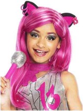 Catty Noir Wig Monster High 13 Wishes Fancy Dress Halloween Costume Accessory