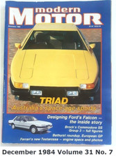 Modern Motor Car Magazine December 1984 Volume 31  No 7 Holden Commodore SS Test
