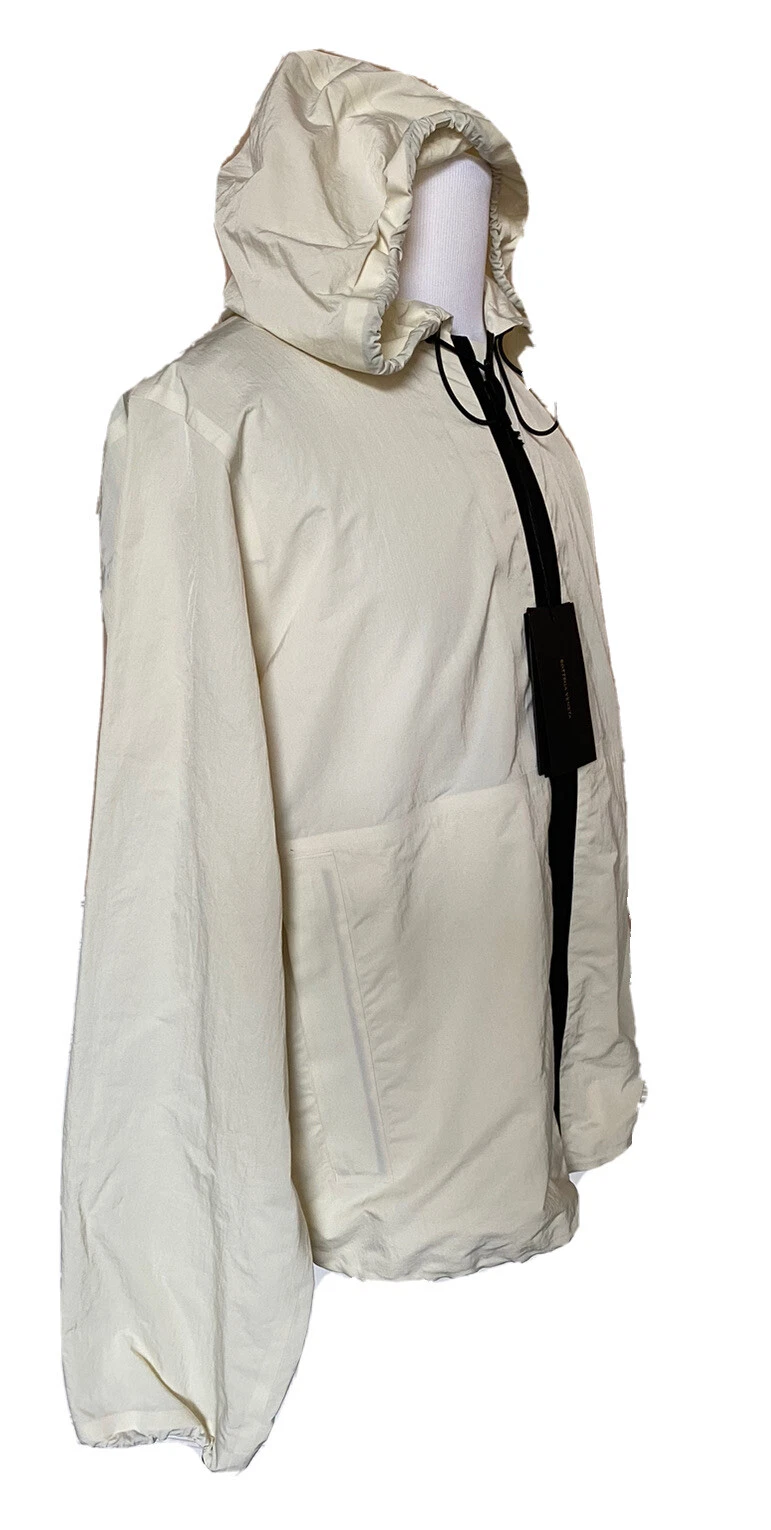 Giacca Bottega Veneta uomo Blouson Tech nylon gesso con cappuccio 40 US NUOVA CON ETICHETTE $1850