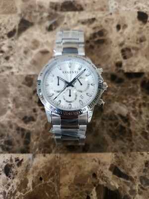 Argenti Carmichael Men's silver-plated Japan Quartz VD53B Movement