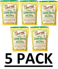 5 PACK Bob's Red Mill Organic Corn Grits Polenta 24 oz FRESH Resealable Pouch
