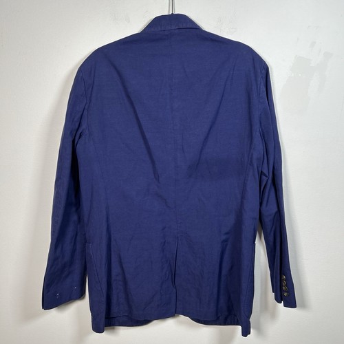 Polo Ralph Lauren Yale Sports Coat Mens 42L Washed Royal Blue Blazer Coat Italy - Picture 4 of 11