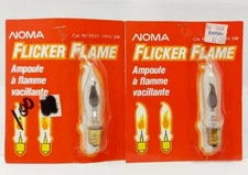 VTG Noma Flicker Flame Bulbs NOS 2 Packs - Christmas Decorations Lights 120V