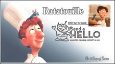 AO-4554–2, 2011, Send a Hello, Add-on Cachet, FDC, Ratatouille, Pictorial Postma