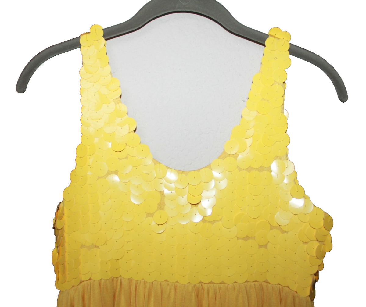 alice olivia yellow sequin dress NELIA SEQUINED HIGH LOW RUFFLED MAXI DRESS in PALE GOLD