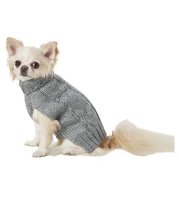 NWT Cable knit Frisco Ultra-Soft Marled Dog & Cat Sweater GRAY sz XS-3XL |  eBay