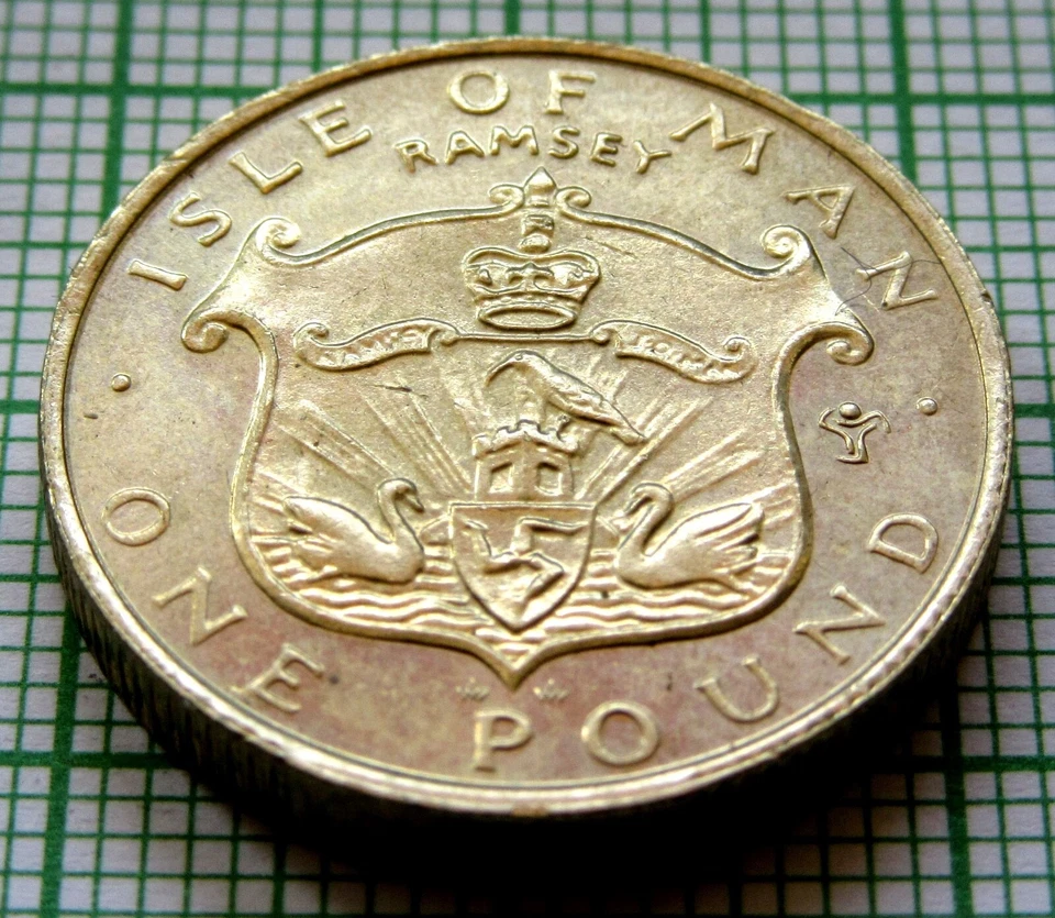 ISLE OF MAN 1985 AA POUND, MANX TOWN SERIES - RAMSEY, UNC km# 151 - Image 3 of 4