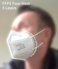10 x FFP2 Mask Face Covering 5 Layers Integrated Nose Clip Virus Protection
