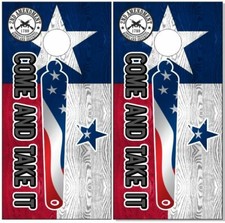 2a Come and Take It Cannon Texas Fl LAMINATED Cornhole Wraps Bag Toss Skin Decal