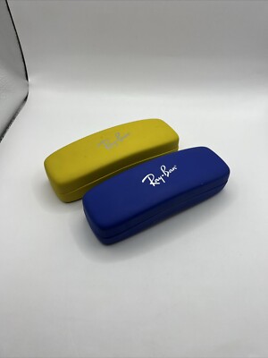 Ban Bright Blue & Yellow Hard Cases EyeGlasses Sunglasses Ray-Ban Ray-Ban Hard Clamshell Glasses Case Yellow Orange Sunglasses  main image 4
