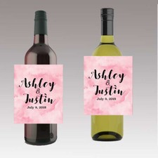 12 Water color background Wine / Beer Bottle Labels Birthday Wedding Bridal