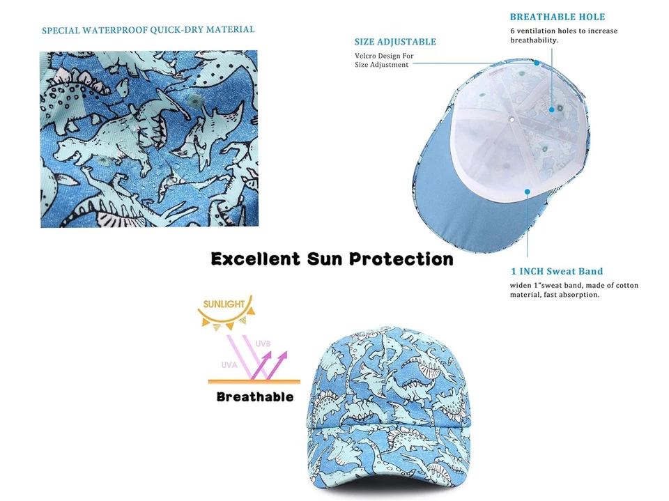 Beezee Unisex Dinosaurio Gorra de Béisbol/Sombrero Escuela Niño Niña Moda Vestido Gorra Foto 3 de 4