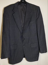 Vintage Burberrys' 100 Wool Charcoal Gray Striped Blazer Sport Jacket Size 40