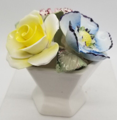 Mercia England Fine Bone China Flower Bouquet Vase Vintage 2.5''