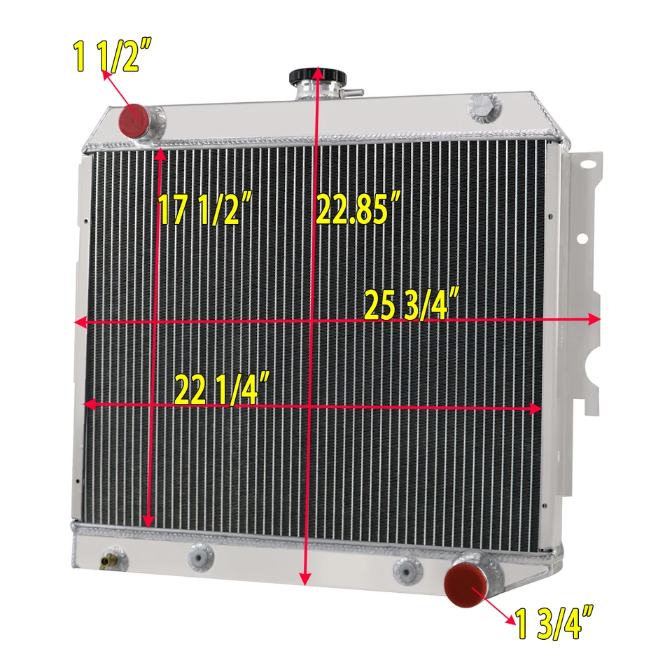 4 Row Radiator+Shroud Fan For 1970-1973 1971 Dodge Challenger Charger 5.2 5.9 V8 - Imagem 2 de 4