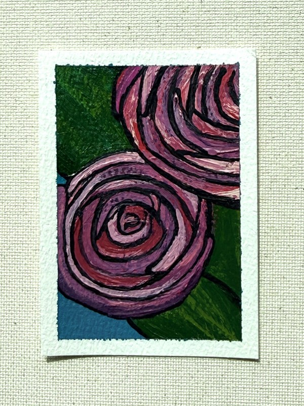 Roses by Mandy Renea Fehland Acrylic on Cardstock ACEO ATC