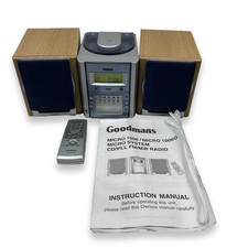 Goodmans Micro 1006G HiFi System Speaker CD Player Radio, Remote  - Read Desc