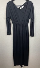 Victor Costa Maxi Dress Womens 10 Black Asymmetrical Goth Witchy Vamp Vintage