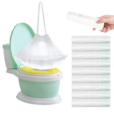 100Pack Potty Chair Liners with Drawstring,Toilet Seat Potty Bags Cleaning Bag