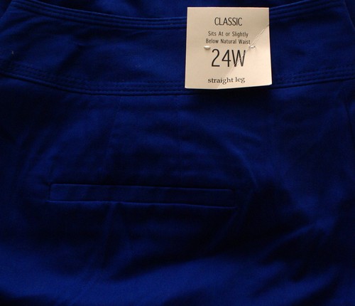 Cato Womens Plus 24W Classic Straight Leg Pants, Royal Blue (42X32) - Picture 3 of 3