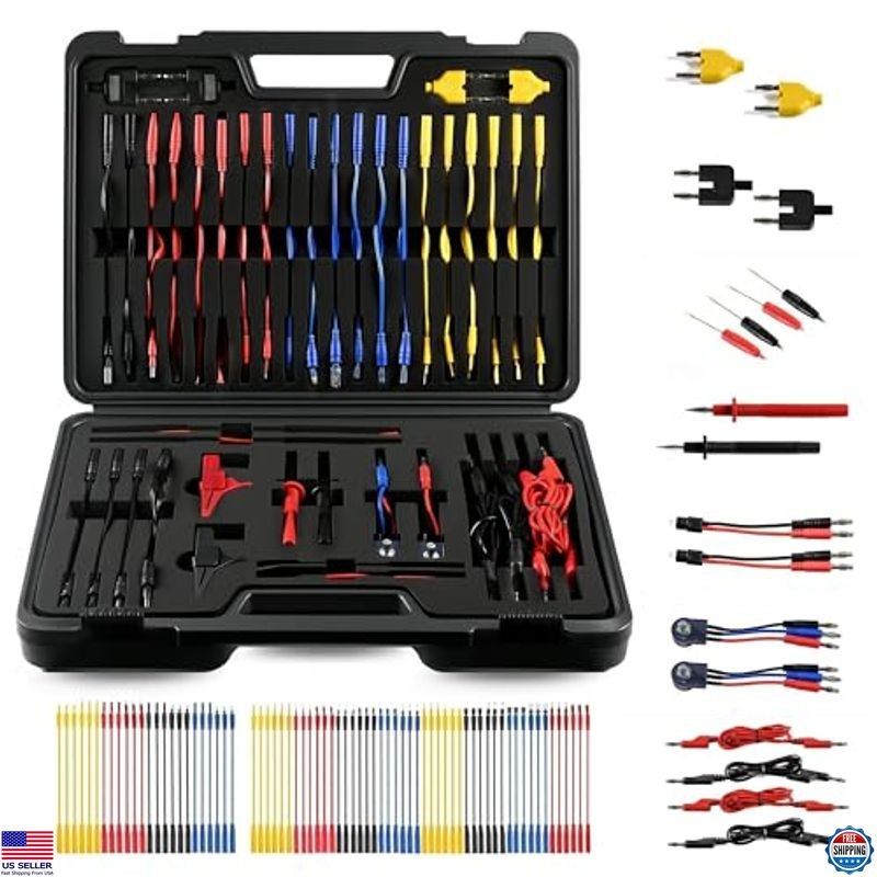 92PCS Automotive Circuit Test Leads Kit - Multimeter, Back Probe Tools & Case
