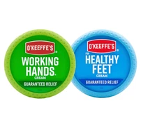 O'Keeffe's Working Hands Hand Cream, 3.4 Ounce Jar and Healthy Feet Foot Cream