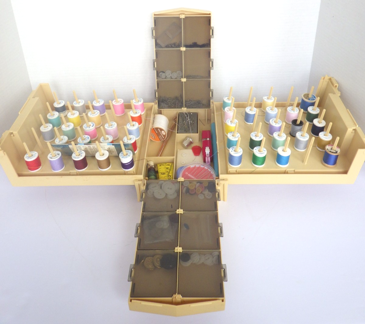 REBECCA ARCHIVES 1988 ボックスセット Vintage Singer Home Chest Sewing Notions Fold Out Box Thread