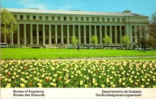 Bureau of Engraving & Printing D.C. 1970s Capsco Postcard Tulips Neoclassical