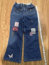 Faded Glory Girls Bootcut Stretch Jeans With Designs Size 7