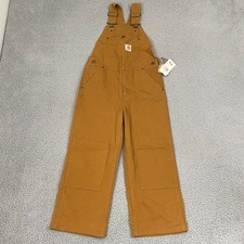 Carhartt Bib Overalls Kids 6 Brown Canvas Double Knee Utility NWT