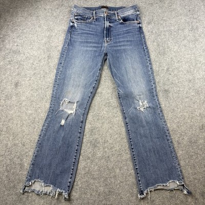 MOTHER Denim The Insider Crop Step Chew Jeans in Dancing on Coals Sz 29