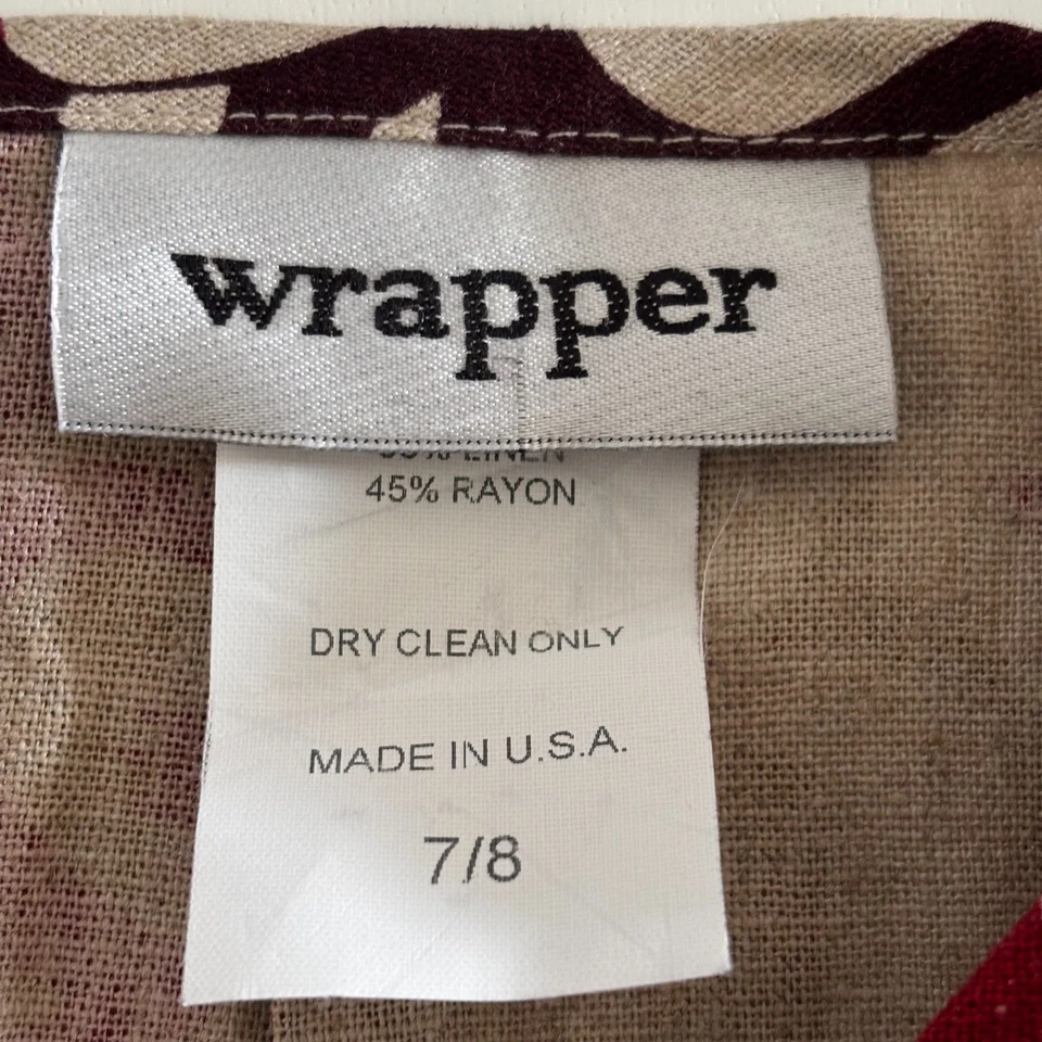 Wrapper Women's Knee Length Linen Skirt - NWT Floral, 17" Length Size 7 / 8 - Image 3 of 4